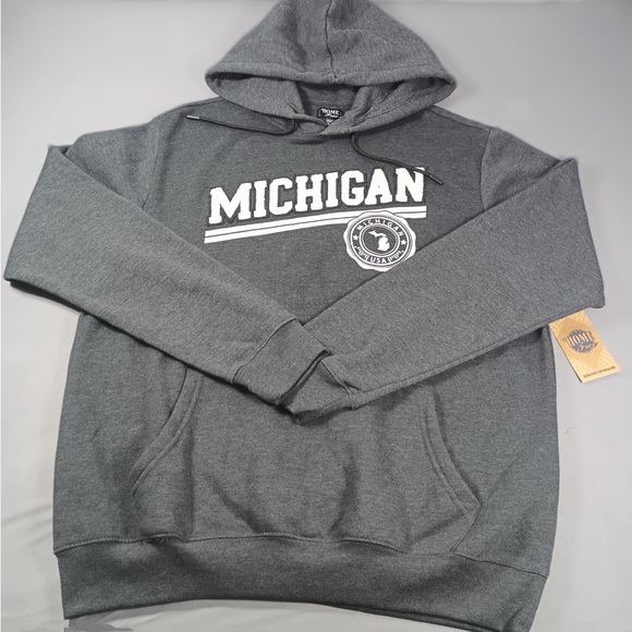 Home free Michigan Dark Gray Hoodie size M NWT - Picture 1 of 8